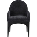  Color_Black -- Waldorf Black Chenille Fabric Upholstered Dining Arm Chair IMAGE 4