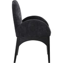  Color_Black -- Waldorf Black Chenille Fabric Upholstered Dining Arm Chair IMAGE 5