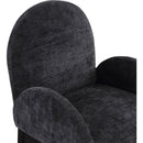  Color_Black -- Waldorf Black Chenille Fabric Upholstered Dining Arm Chair IMAGE 6