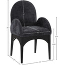  Color_Black -- Waldorf Black Chenille Fabric Upholstered Dining Arm Chair IMAGE 8