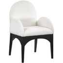  Color_Black/ Cream -- Waldorf Cream Chenille Fabric Upholstered Dining Arm Chair IMAGE 1