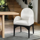  Color_Black/ Cream -- Waldorf Cream Chenille Fabric Upholstered Dining Arm Chair IMAGE 2
