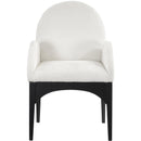  Color_Black/ Cream -- Waldorf Cream Chenille Fabric Upholstered Dining Arm Chair IMAGE 4