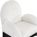  Color_Black/ Cream -- Waldorf Cream Chenille Fabric Upholstered Dining Arm Chair IMAGE 6