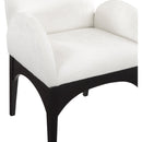  Color_Black/ Cream -- Waldorf Cream Chenille Fabric Upholstered Dining Arm Chair IMAGE 7