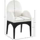 Meridian Waldorf Cream Chenille Fabric Dining Chair IMAGE 8