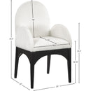  Color_Black/ Cream -- Waldorf Cream Chenille Fabric Upholstered Dining Arm Chair IMAGE 8