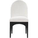 Color_Black/ Cream -- Waldorf Cream Chenille Fabric Upholstered Dining Side Chair IMAGE 4