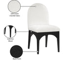  Color_Black/ Cream -- Waldorf Cream Chenille Fabric Upholstered Dining Side Chair IMAGE 9