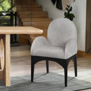  Color_Black/ Grey -- Waldorf Grey Chenille Fabric Upholstered Dining Arm Chair IMAGE 2