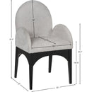 Meridian Waldorf Grey Chenille Fabric Dining Chair IMAGE 8