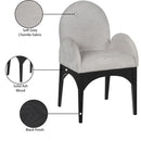  Color_Black/ Grey -- Waldorf Grey Chenille Fabric Upholstered Dining Arm Chair IMAGE 9