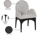Meridian Waldorf Grey Chenille Fabric Dining Chair IMAGE 9