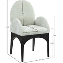  Color_Black/ Green -- Waldorf Mint Chenille Fabric Upholstered Dining Arm Chair IMAGE 8