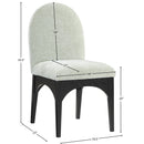  Color_Black/ Green -- Waldorf Mint Chenille Fabric Upholstered Dining Side Chair IMAGE 8