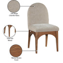  Color_Beige/ Walnut -- Meridian Waldorf Dining Chair IMAGE 9