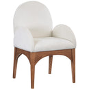  Color_Cream/ Walnut -- Waldorf Cream Chenille Fabric Upholstered Dining Arm Chair IMAGE 1
