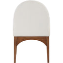  Color_Cream/ Walnut -- Waldorf Cream Chenille Fabric Upholstered Dining Arm Chair IMAGE 3