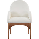  Color_Cream/ Walnut -- Waldorf Cream Chenille Fabric Upholstered Dining Arm Chair IMAGE 4