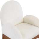  Color_Cream/ Walnut -- Waldorf Cream Chenille Fabric Upholstered Dining Arm Chair IMAGE 6