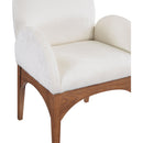  Color_Cream/ Walnut -- Waldorf Cream Chenille Fabric Upholstered Dining Arm Chair IMAGE 7