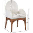  Color_Cream/ Walnut -- Waldorf Cream Chenille Fabric Upholstered Dining Arm Chair IMAGE 8