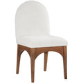  Color_Cream/ Walnut -- Waldorf Cream Chenille Fabric Upholstered Dining Side Chair IMAGE 1