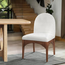  Color_Cream/ Walnut -- Waldorf Cream Chenille Fabric Upholstered Dining Side Chair IMAGE 2