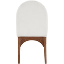  Color_Cream/ Walnut -- Waldorf Cream Chenille Fabric Upholstered Dining Side Chair IMAGE 3