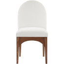  Color_Cream/ Walnut -- Waldorf Cream Chenille Fabric Upholstered Dining Side Chair IMAGE 4