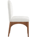  Color_Cream/ Walnut -- Waldorf Cream Chenille Fabric Upholstered Dining Side Chair IMAGE 5