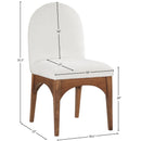  Color_Cream/ Walnut -- Waldorf Cream Chenille Fabric Upholstered Dining Side Chair IMAGE 8