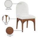  Color_Cream/ Walnut -- Waldorf Cream Chenille Fabric Upholstered Dining Side Chair IMAGE 9