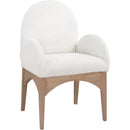  Color_Cream/ Natural -- Waldorf Cream Boucle Fabric Upholstered Dining Arm Chair IMAGE 1
