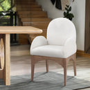  Color_Cream/ Natural -- Waldorf Cream Boucle Fabric Upholstered Dining Arm Chair IMAGE 2