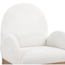  Color_Cream/ Natural -- Waldorf Cream Boucle Fabric Upholstered Dining Arm Chair IMAGE 5