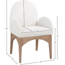  Color_Cream/ Natural -- Waldorf Cream Boucle Fabric Upholstered Dining Arm Chair IMAGE 8