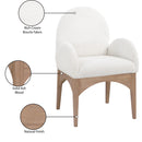  Color_Cream/ Natural -- Waldorf Cream Boucle Fabric Upholstered Dining Arm Chair IMAGE 9