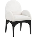  Color_Black/ Cream -- Waldorf Cream Boucle Fabric Upholstered Dining Arm Chair IMAGE 1