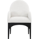  Color_Black/ Cream -- Waldorf Cream Boucle Fabric Upholstered Dining Arm Chair IMAGE 4