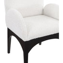  Color_Black/ Cream -- Waldorf Cream Boucle Fabric Upholstered Dining Arm Chair IMAGE 7
