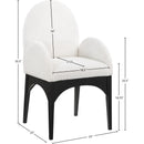  Color_Black/ Cream -- Waldorf Cream Boucle Fabric Upholstered Dining Arm Chair IMAGE 8