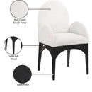  Color_Black/ Cream -- Waldorf Cream Boucle Fabric Upholstered Dining Arm Chair IMAGE 9