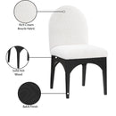  Color_Black/ Cream -- Waldorf Cream Boucle Fabric Upholstered Dining Side Chair IMAGE 9