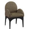  Color_Black/ Green -- Waldorf Olive Boucle Fabric Upholstered Dining Arm Chair IMAGE 1