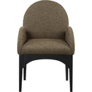  Color_Black/ Green -- Waldorf Olive Boucle Fabric Upholstered Dining Arm Chair IMAGE 4