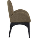  Color_Black/ Green -- Waldorf Olive Boucle Fabric Upholstered Dining Arm Chair IMAGE 5