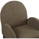  Color_Black/ Green -- Waldorf Olive Boucle Fabric Upholstered Dining Arm Chair IMAGE 6