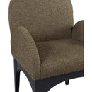 Color_Black/ Green -- Waldorf Olive Boucle Fabric Upholstered Dining Arm Chair IMAGE 7