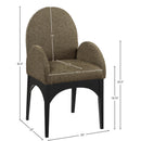  Color_Black/ Green -- Waldorf Olive Boucle Fabric Upholstered Dining Arm Chair IMAGE 8
